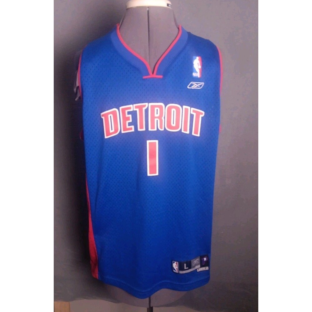 Vintage Reebok Chauncey Billups #1 Detroit Pistons Jersey Size: Boys Large-EUC